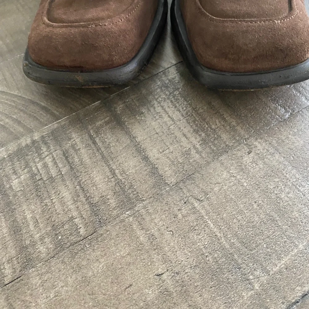 Gucci Mens Brown Suede Horsebit Loafers Square Toe Size 10.5 D